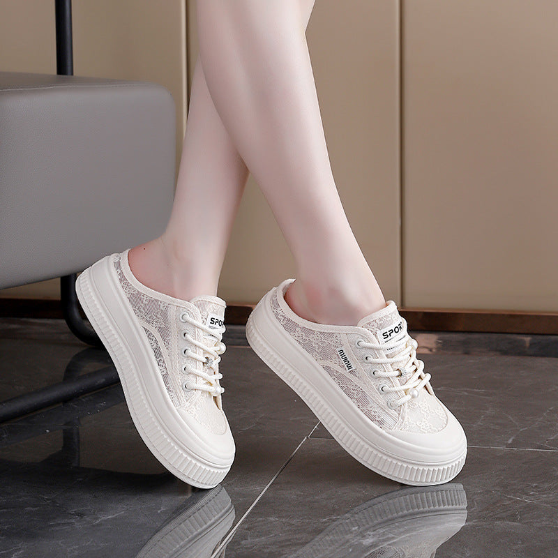 Damen Modische Sneakers mit eleganter Spitzenstruktur und leichter Dämpfung R&B