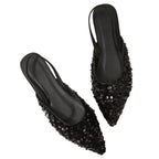 Damen Elegante Slingback-Sandaletten mit glitzernden Pailletten R&B