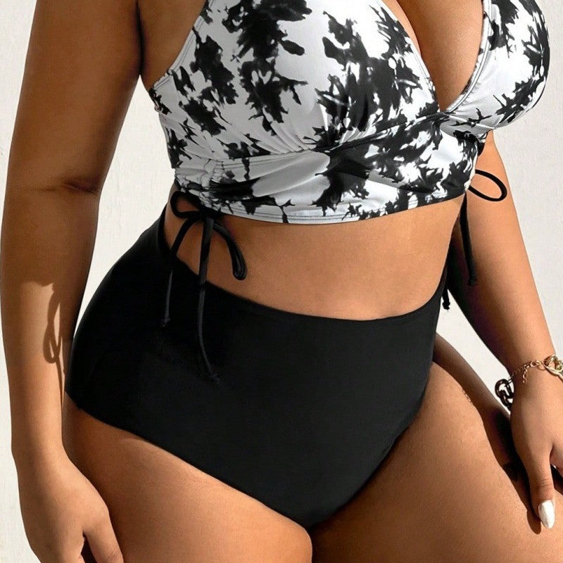 Damen Hochgeschnittener Bikini mit floralem Muster R&B