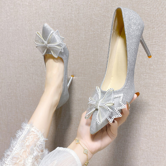 Damen Pumps mit funkelndem Schleifenakzent R&B