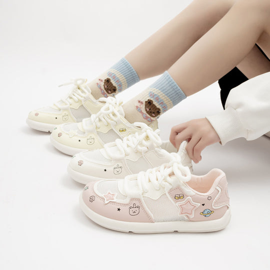 Damen Sneakers mit verspieltem Cartoon-Design und atmungsaktiver Oberfläche R&B