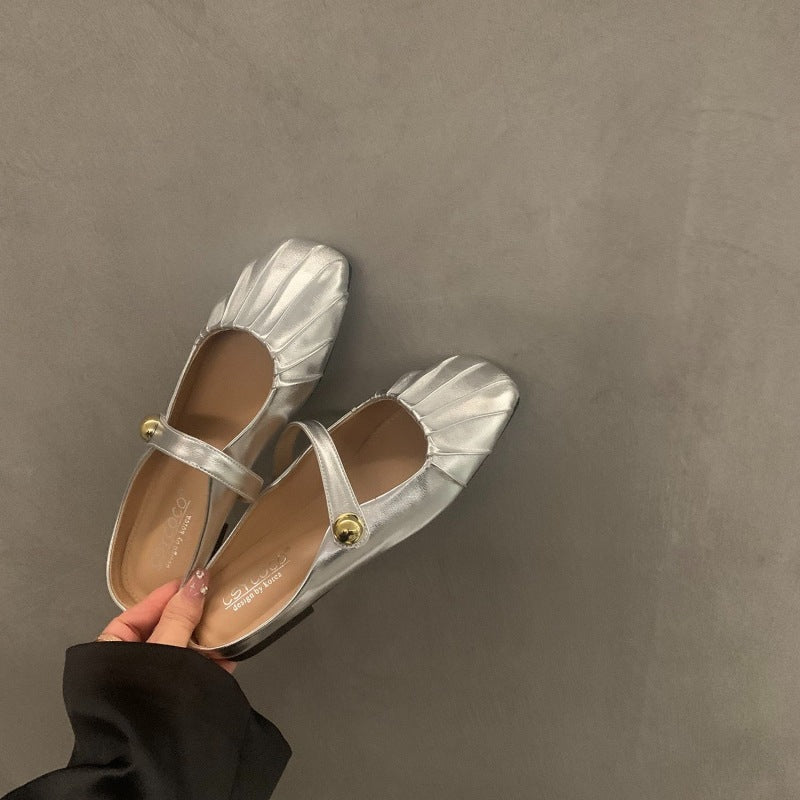 Damen elegante Ballerinas mit modischem Rüschendesign R&B