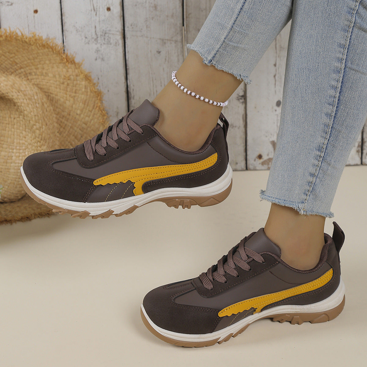 Damen sportliche Sneaker mit rutschfester Sohle und atmungsaktivem Obermaterial R&B