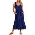 Damen Sommerliches Maxikleid mit praktischen Taschen und voluminösem Saum R&B