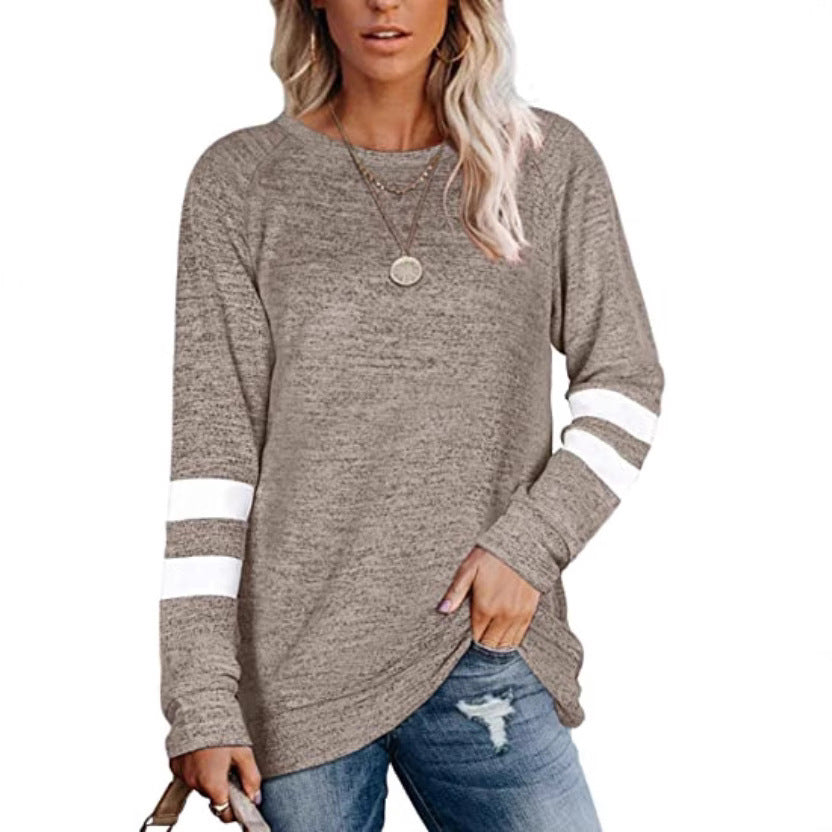 Damen lässiger Oversized Pullover mit sportlichen Streifendetails R&B