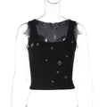 Damen Crop-Top mit auffälligem Ringdetail R&B