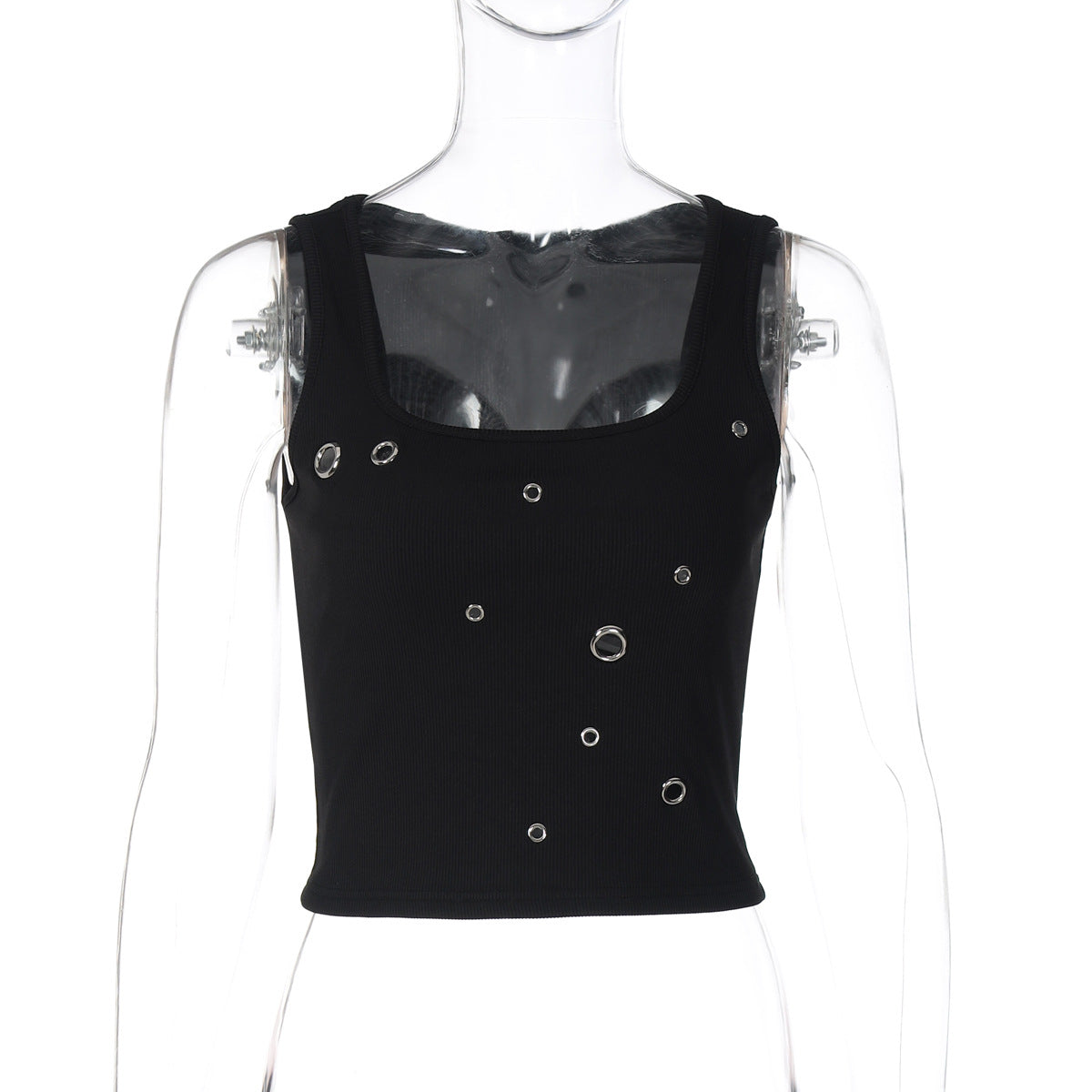 Damen Crop-Top mit auffälligem Ringdetail R&B