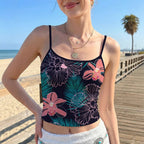 Damen Crop-Top mit buntem Mandala-Design