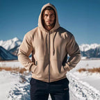 Herren gemütlicher Kapuzenpullover mit Reißverschluss und Taschen R&B