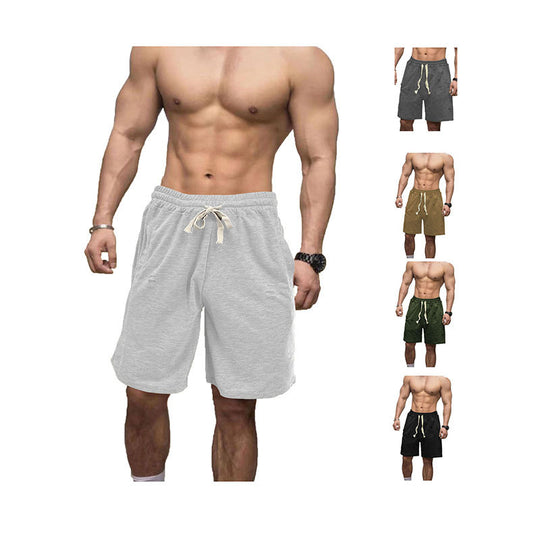 Herren nan lässige Sweatshorts mit elastischem Tunnelzugbund Eingrifftaschen und Used-Optik R&B