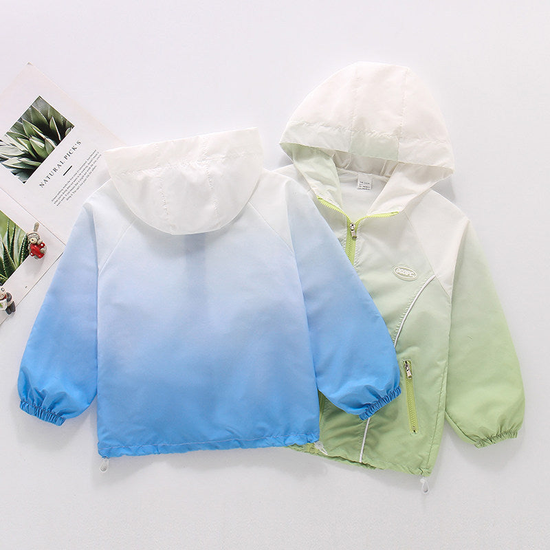 Damen nan leichter Kapuzen-Windbreaker mit Reißverschluss und verdeckten Taschen R&B