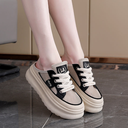 Damen Leichte Slip-On Sneakers mit atmungsaktiver Mesh-Oberfläche und dekorativem Detail R&B