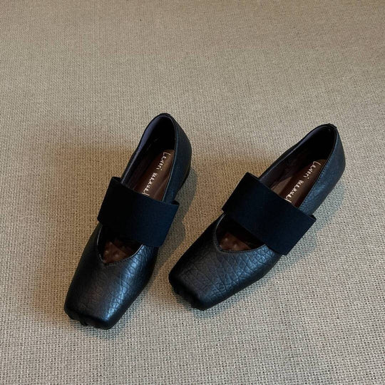 Damen Ballerina mit modernem Schnitt und elastischem Riemendesign R&B