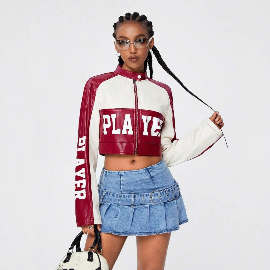 Damen cropped Jacke mit sportiven Akzenten R&B