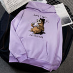 Damen Kapuzensweater mit niedlichem Tiermotiv und verspieltem Spruch