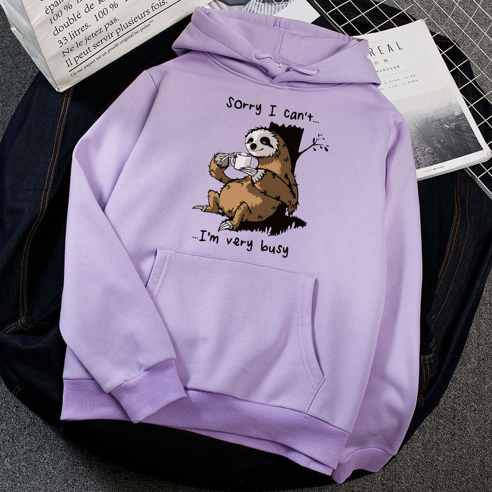 Damen Kapuzensweater mit niedlichem Tiermotiv und verspieltem Spruch