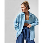 Damen Lässige Bluse im leichten Karo-Design mit langem Arm