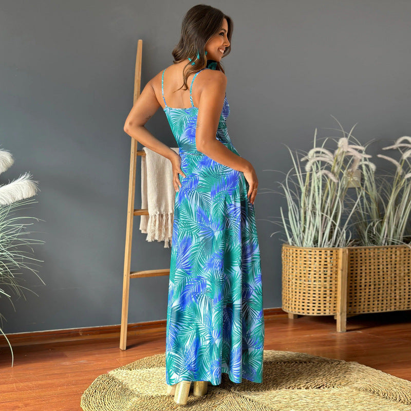 Damen Maxikleid mit verführerischem V-Ausschnitt und eleganter Drapierung R&B