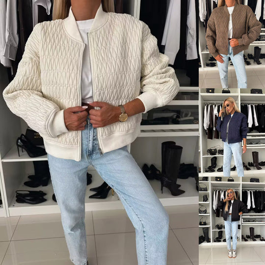 Damen Steppjacke im sportlich eleganten Design mit voluminösen Ärmeln R&B