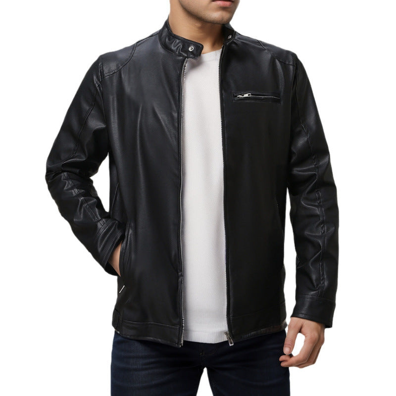 Herren Elegante Kunstlederjacke