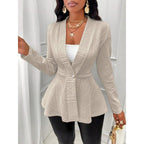 Damen Strick Peplum Blazer