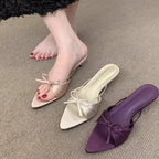 Damen elegante Sling-Sandalen mit modischem Schleifendetail und komfortabler Sohle R&B