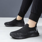 Damen Bequeme Slip-On Sneakers mit atmungsaktivem Strickmaterial und rutschfester Sohle R&B