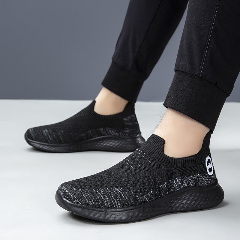 Damen Bequeme Slip-On Sneakers mit atmungsaktivem Strickmaterial und rutschfester Sohle R&B