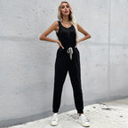 Damen Jumpsuit mit elastischem Taillenbund und praktischen Taschen R&B