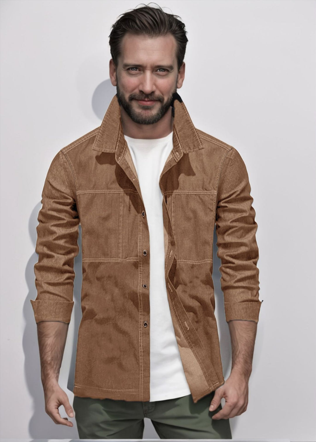 Herren lässige Utility-Jacke mit praktischen Taschen und stylischem Schnitt R&B