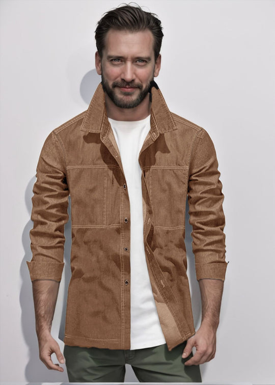 Herren lässige Utility-Jacke mit praktischen Taschen und stylischem Schnitt R&B