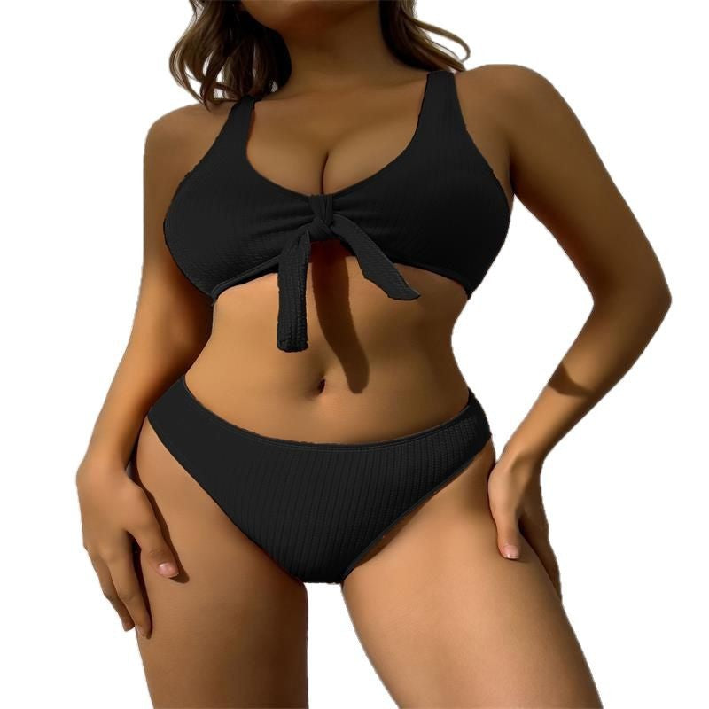 Damen Badeanzug im stilvollen Crop-Top Design mit Knotendetail R&B
