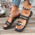 Damen Komfortable Riemensandalen mit glamourösen Metallakzenten R&B