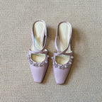 Damen Slingback-Pumps mit strassbesetztem Dekor