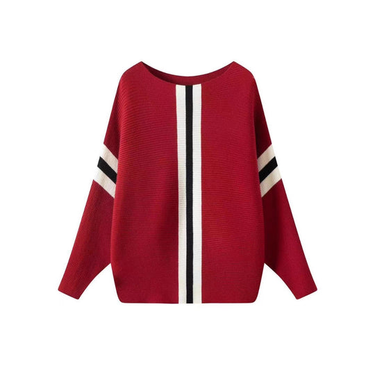 Damen Grobstrickpullover mit modernen Streifen R&B