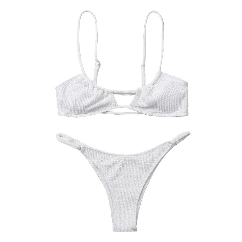 Damen Triangel-Bikini mit innovativem Schnitt und modischem Bindeband R&B
