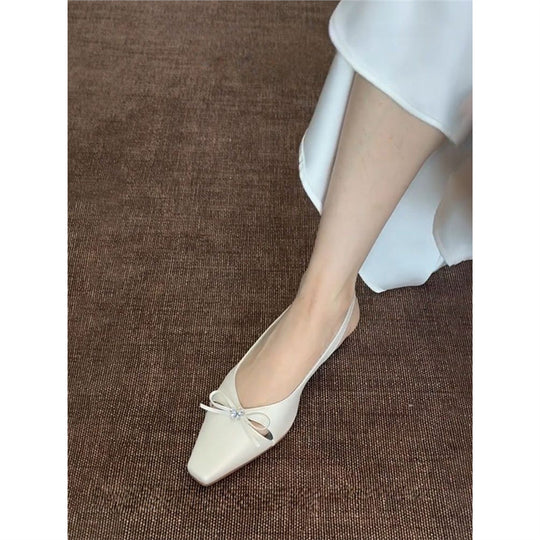 Damen Slingback Ballerinas mit zierlichem Schleifendetail R&B