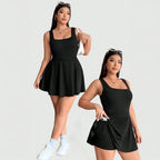 Damen Freizeitkleid mit A-Linien-Schnitt und tiefem Rundhalsausschnitt R&B