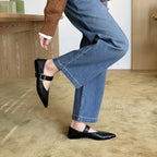 Damen Elegante Slingback-Ballerinas aus hochwertigem Leder mit modischem Riemchen R&B