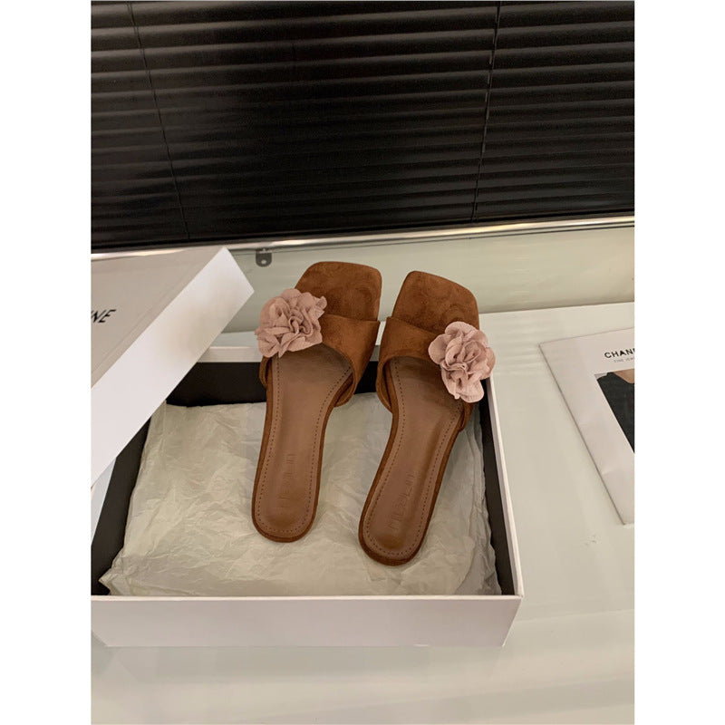 Damen modische Slipper mit Blumenapplikationen R&B