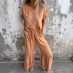 Damen Elegantes und luftiges Sommer-Set mit weitem Schnitt und Gummizug R&B