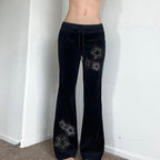 Damen Flare Jogginghose mit funkelnden Sternenapplikationen R&B