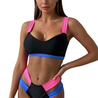 Damen Sportlicher Bikini mit kontrastierenden Farbelementen R&B