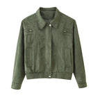 Damen elegante Wildlederjacke mit praktischen Taschen R&B