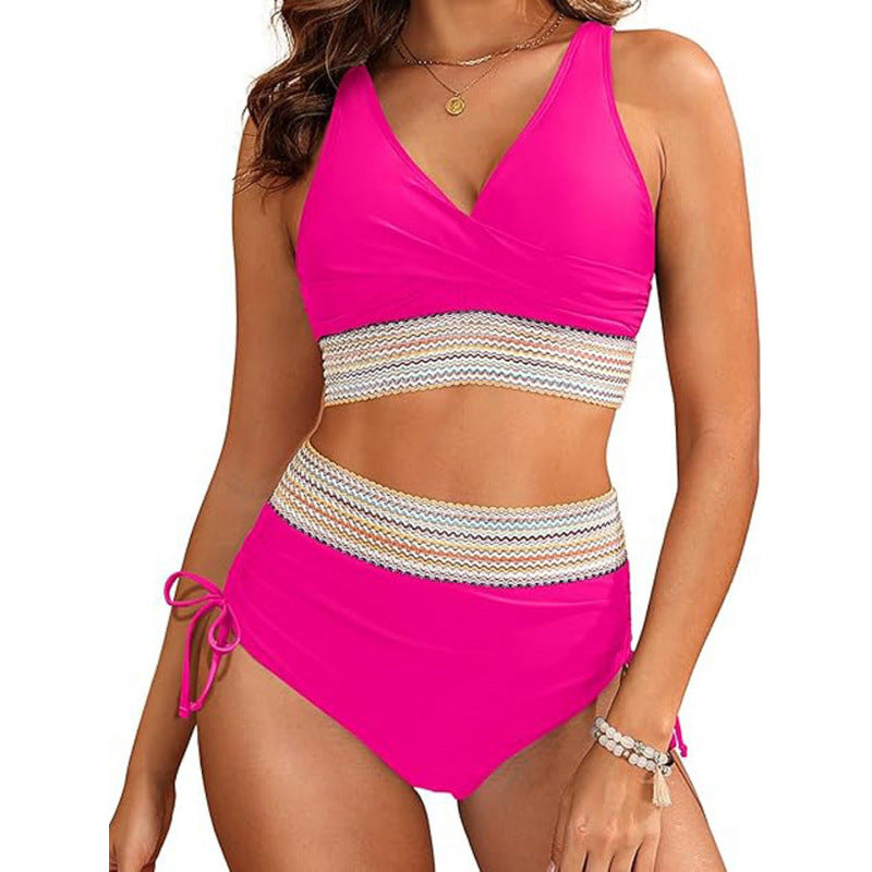 Damen Bikini-Set mit modischem Wickeldesign und verstellbaren Trägern R&B