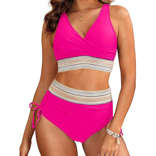 Damen Bikini-Set mit modischem Wickeldesign und verstellbaren Trägern R&B