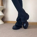 Damen Chunky Leder Sneakers mit praktischem Reißverschluss R&B