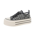 Damen Plateausneaker mit kreativem Muster und stabiler Gummisohle R&B