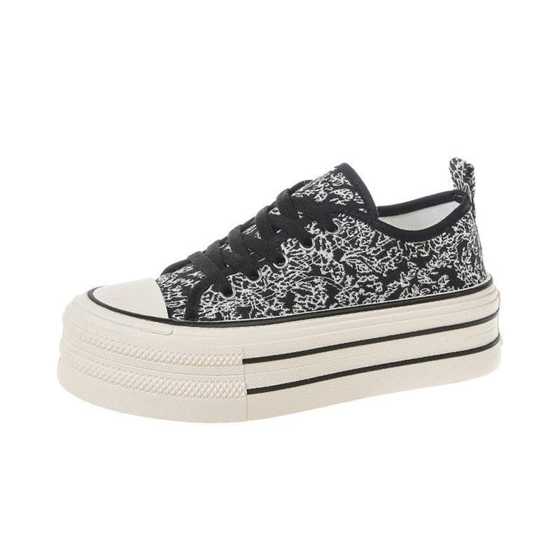 Damen Plateausneaker mit kreativem Muster und stabiler Gummisohle R&B