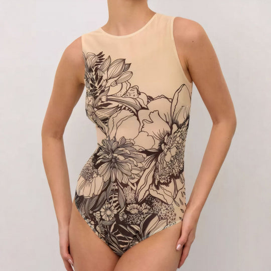 Damen Einteiliger Badeanzug im einzigartigen grafischen Design R&B